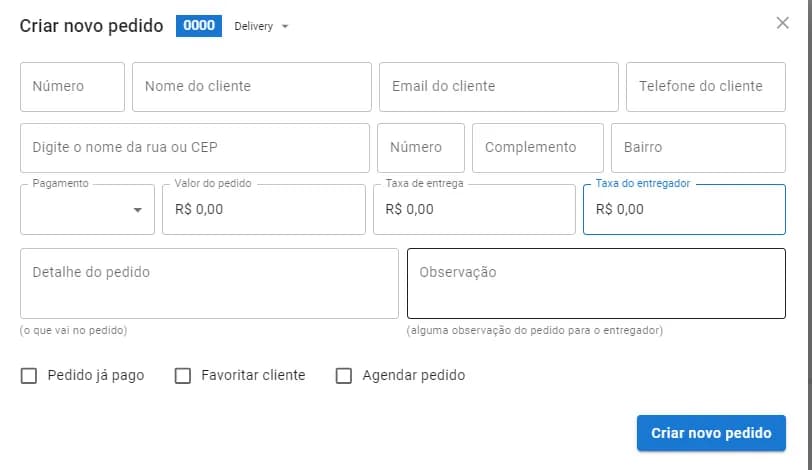 Como Adicionar um Novo Pedido na Plataforma Agilizone